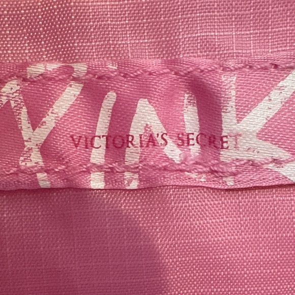 Pink Victoria Secret Pink and Orange Swirl Terry Cloth Tote Bag with bag charm - Picture 2 of 3